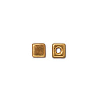 Cube Bead, Gold Plate, 50 per Pack