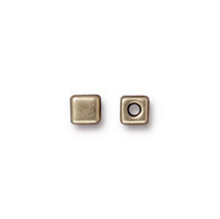 Cube Bead, Oxidized Brass Plate, 50 per Pack