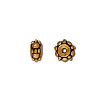 Turkish Bead, Antiqued Gold Plate, 20 per Pack