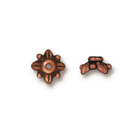 Leaf 8mm Bead Cap, Antiqued Copper Plate, 20 per Pack