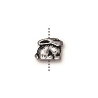 Bunny Bead, Antiqued Silver Plate, 20 per Pack