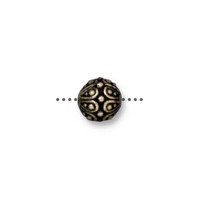 Casbah Round Bead, Oxidized Brass Plate, 20 per Pack