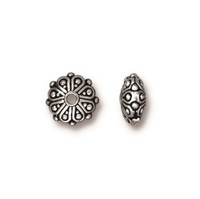 Oasis Rondelle Bead, Antiqued Silver Plate, 20 per Pack