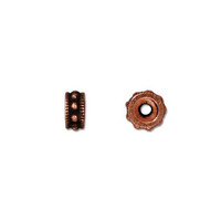 Rococo 6mm Round Bead, Antiqued Copper Plate, 50 per Pack