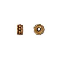 Rococo 6mm Round Bead, Antiqued Gold Plate, 50 per Pack