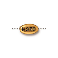 Hope Word Bead, Antiqued Gold Plate, 20 per Pack