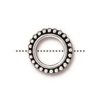 Round 8mm Bead Frame, Antiqued Silver Plate, 20 per Pack