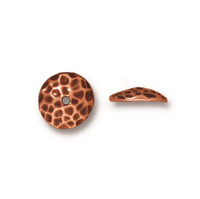 Hammertone 10mm Bead Cap, Antiqued Copper Plate, 20 per Pack