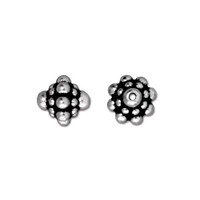 Pamada Bead, Antiqued Silver Plate, 20 per Pack