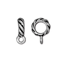 Twisted Bail Large Diameter, Antiqued Silver Plate, 20 per Pack