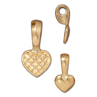 Heart Glue-on Pad, Gold Plate, 20 per Pack