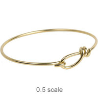 Wire Bracelet with hook opening in 12 gauge wire, Bright Brass, 5 per Pack