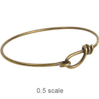 Wire Bracelet with hook opening in 12 gauge wire, Oxidized Brass, 5 per Pack