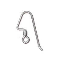 Angular Hook Ear Wire with Coil, Sterling Silver, 50 per Pack