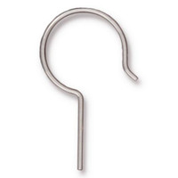 French Hoop Ear Wire with .53 Inch Blank, Sterling Silver, 50 per Pack