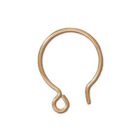 French Hoop Ear Wire with Regular Loop, 14/20 Gold Filled, 50 per Pack