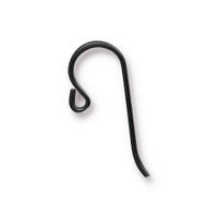 French Hook Ear Wire with Small Loop, Niobium Oxidized Black, 50 per Pack
