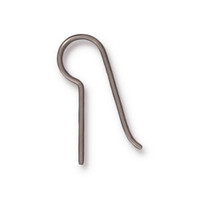 French Hook Ear Wire with .53 Inch Blank, Niobium Natural Grey, 50 per Pack