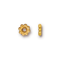 Beaded 6mm Daisy Spacer Bead, Gold Plate, 100 per Pack