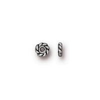 Twisted 4mm Spacer Bead, Antiqued Silver Plate, 500 per Pack