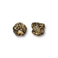 Dragon Bead, Antiqued Gold Plate, 20 per Pack