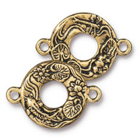 Koi Link, Antiqued Gold Plate, 10 per Pack