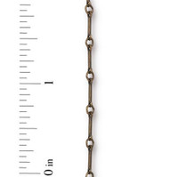 Brass Bar Chain 1.02mm, Oxidized Brass Plate, 1 per Pack