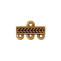 Braided 3-1 Link, Antiqued Gold Plate, 20 per Pack