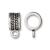 Rope Bail 8mm, Antiqued Silver Plate, 20 per Pack