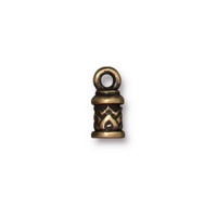 Temple Cord End 2mm, Oxidized Brass Plate, 20 per Pack