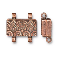 Temple Stitch-in Magnetic Clasp, Antiqued Copper Plate, 5 per Pack