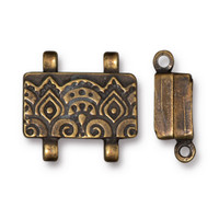 Temple Stitch-in Magnetic Clasp, Oxidized Brass Plate, 5 per Pack