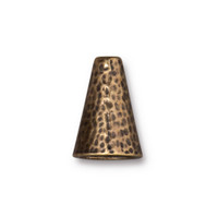 Hammertone 16mm Cone, Oxidized Brass Plate, 10 per Pack