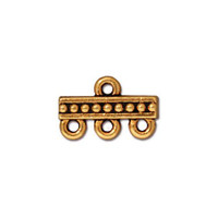 Beaded 3-1 Link, Antiqued Gold Plate, 20 per Pack