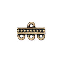 Beaded 3-1 Link, Oxidized Brass Plate, 20 per Pack