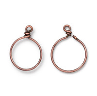 Charm Keeper Hoop 20mm inside diameter 17 gauge wire, Antiqued Copper Plate, 10 per Pack