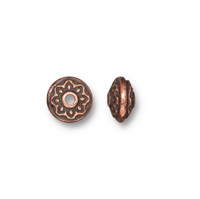 Lotus Spacer Bead, Antiqued Copper Plate, 100 per Pack