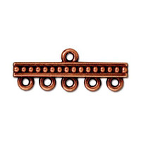 Beaded 5-1 Link, Antiqued Copper Plate, 20 per Pack