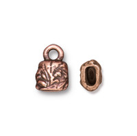 Jardin 4x2mm Crimp End Cap, Antiqued Copper Plate, 20 per Pack