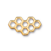 Honeycomb Link, Antiqued Gold Plate, 20 per Pack