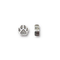 Paw Bead, Antiqued Silver Plate, 20 per Pack