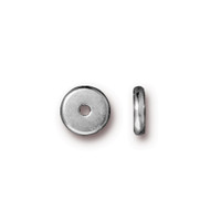 Disk 7mm Spacer Bead, White Bronze Plate, 100 per Pack