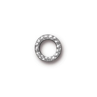 Small Hammertone Ring, White Bronze Plate, 20 per Pack