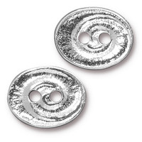 Swirl Button, White Bronze Plate, 20 per Pack