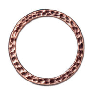 Hammertone Ring 1 inch, Antiqued Copper Plate, 20 per Pack