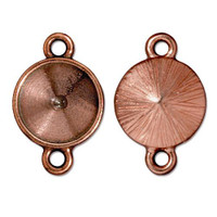 Plain 12mm Rivoli Bezel Link, Antiqued Copper Plate, 20 per Pack