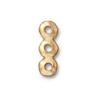 Nugget 3 Hole Bar Link 7mm, Gold Plate, 20 per Pack