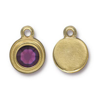 Amethyst Stepped Drop, Gold Plate, 10 per Pack