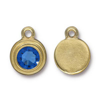 Sapphire Stepped Drop, Gold Plate, 10 per Pack