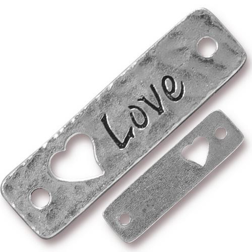 Love Link, Antiqued Silver Plate, 10 per Pack
